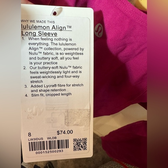 Lululemon Align long Sleeve - Size 8 - Picture 5 of 7